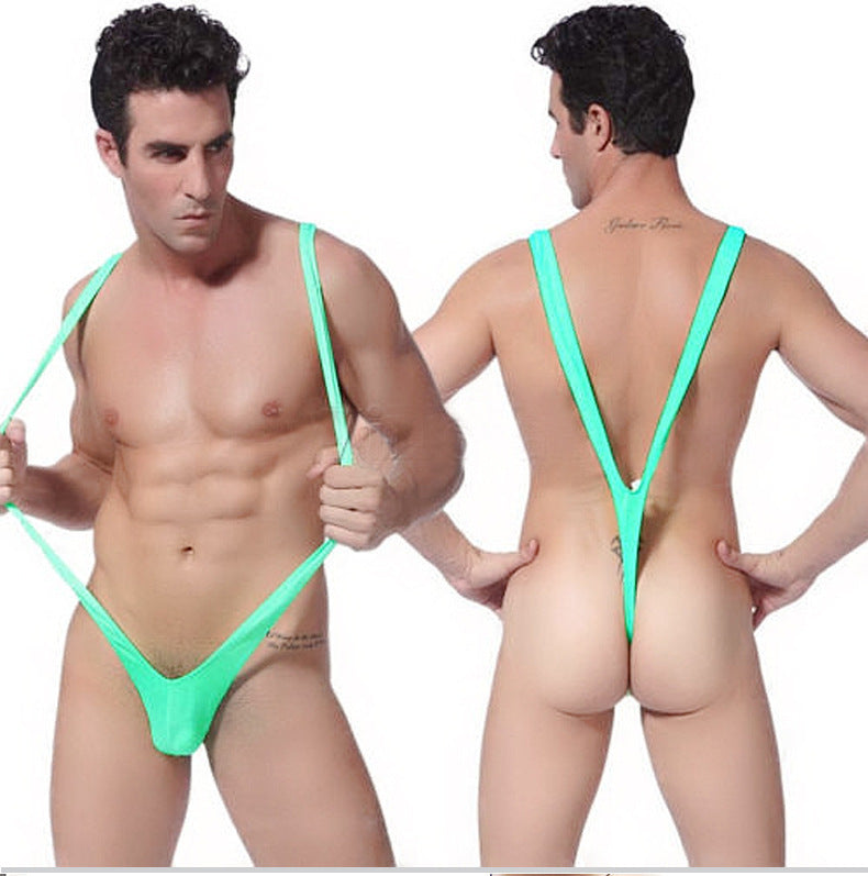 Intimo sexy da uomo, perizoma sexy con cinturino posteriore a V, bikini sexy, pezzo unico