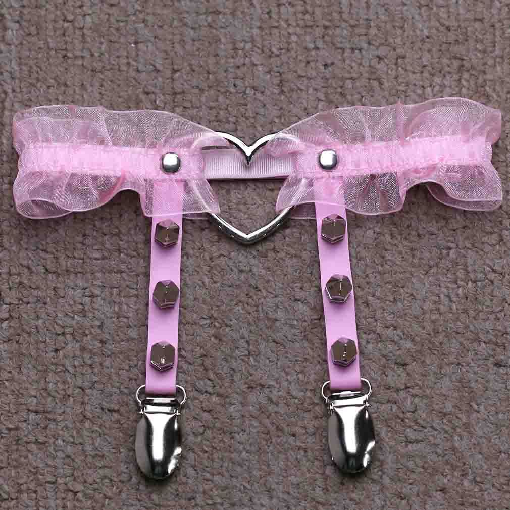 Sexy sexy peach heart garter belt