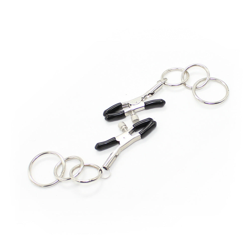 Iron Hoop Pendant Sexy Nipple Clamp Couple Training Toys