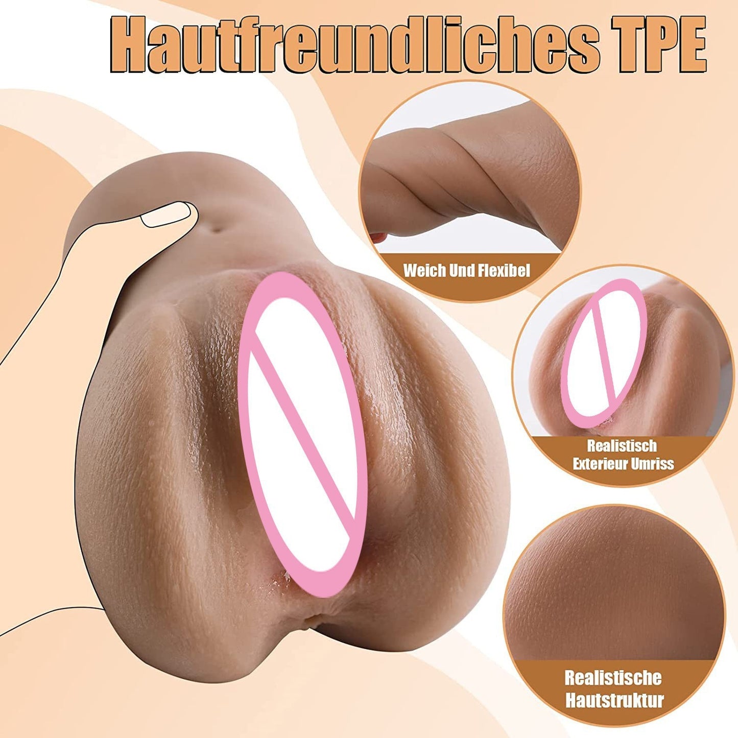 Men's Silicone Silicone Vagina And Anus Massager