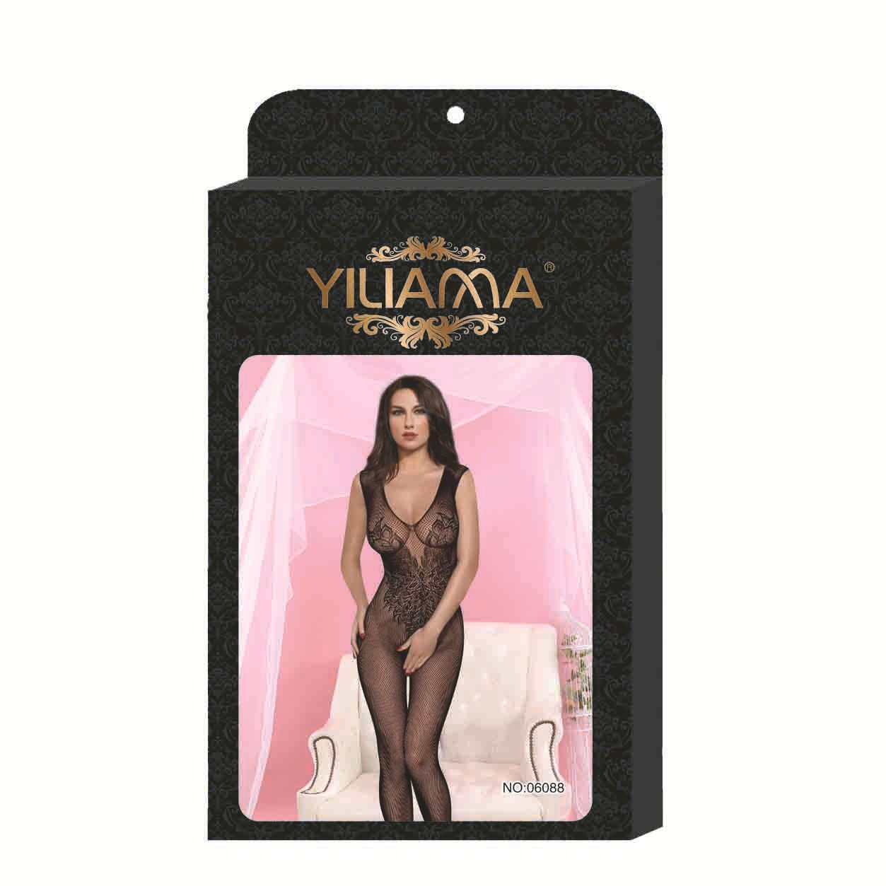 Tuta sexy con doppia patta alata in rete jacquard