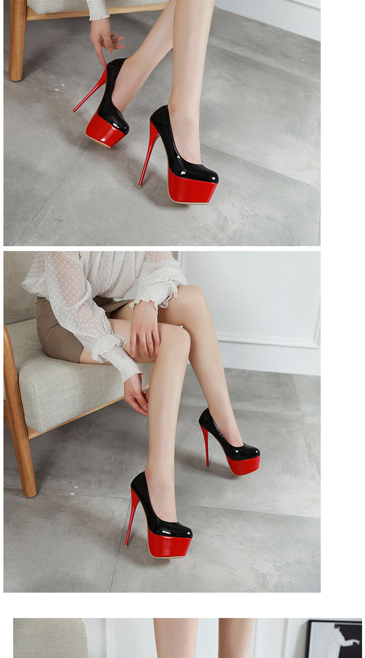 High-heeled Shoes New Style Hate Day Gao Spell Color Sexy