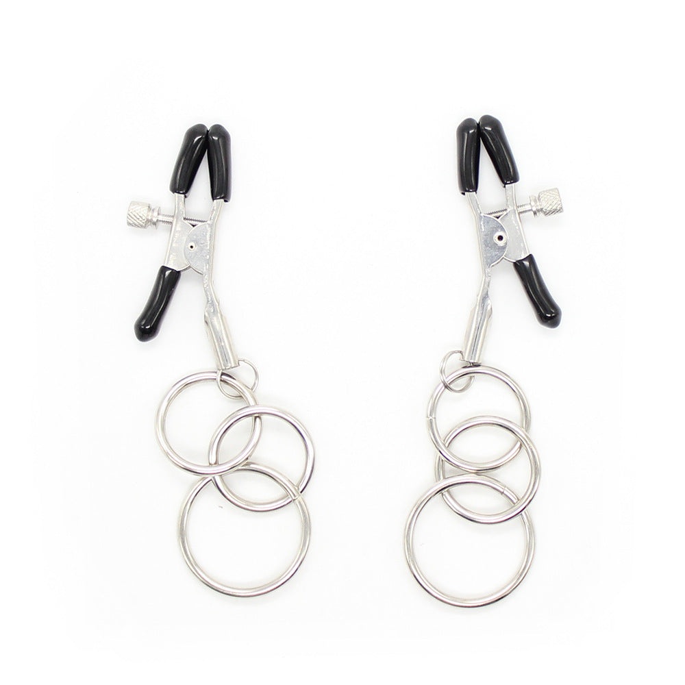 Iron Hoop Pendant Sexy Nipple Clamp Couple Training Toys