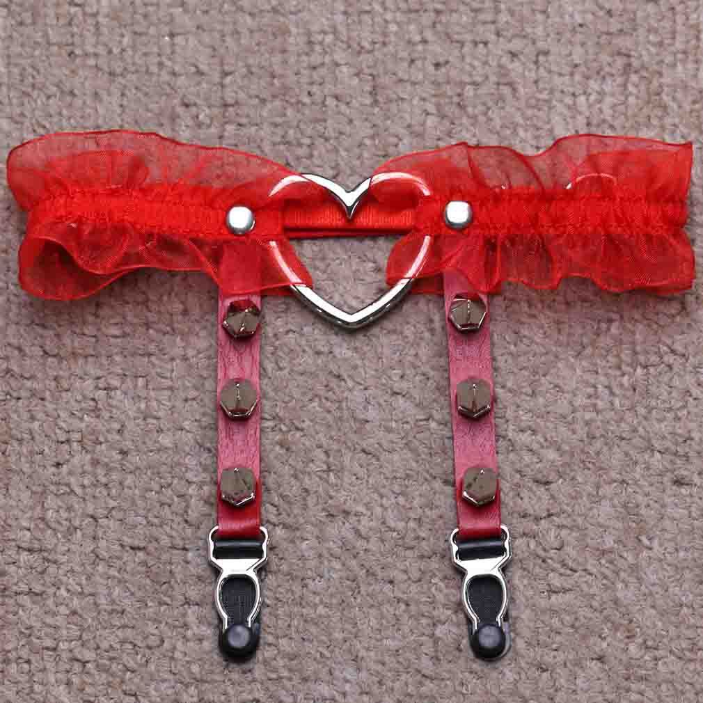 Sexy sexy peach heart garter belt