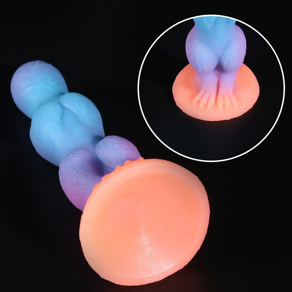 Liquid Silicone Luminous Mixed Color Butt Plug For Men And Women