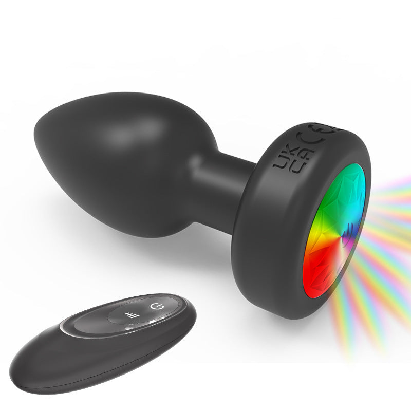 Colored Lights Butt Plug Outdoor Wireless Remote Control Silicone Product Butt Plug Wear Sexy Massage