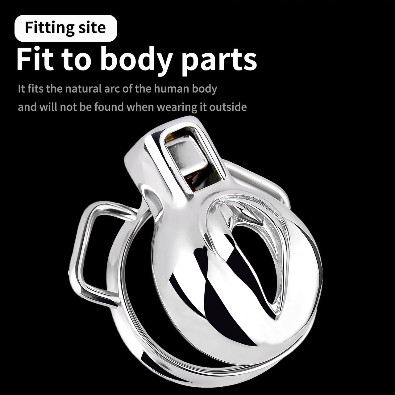 Vagina Shape Stainless Steel Chastity Lock Men's Anti-escape